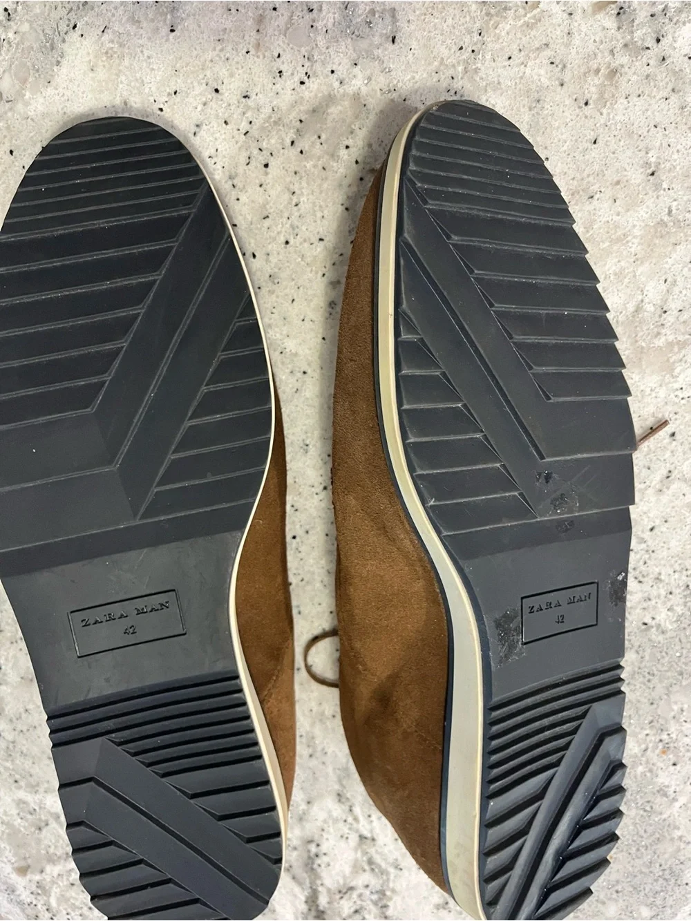 Zara Brown Suede Derby Lace-Up Shoes
